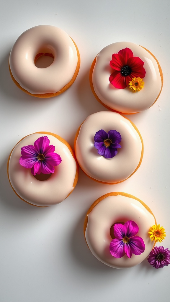 5. Flowered Easter Egg Donuts
