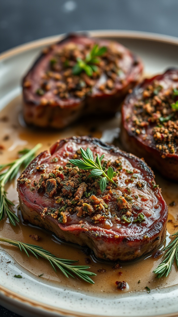 21 Creative Easter Dinner Ideas to Elevate Your Feast - Zynahz 2. Herb-Crusted Lamb Medallions