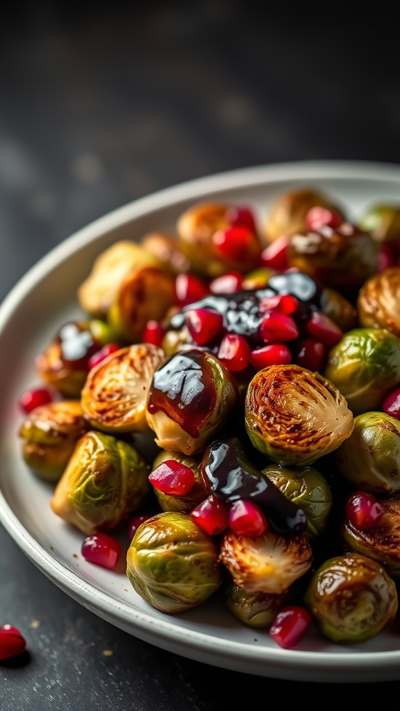 21 Creative Easter Dinner Ideas to Elevate Your Feast - Zynahz 3. Balsamic Brussels with Pomegranate Seeds