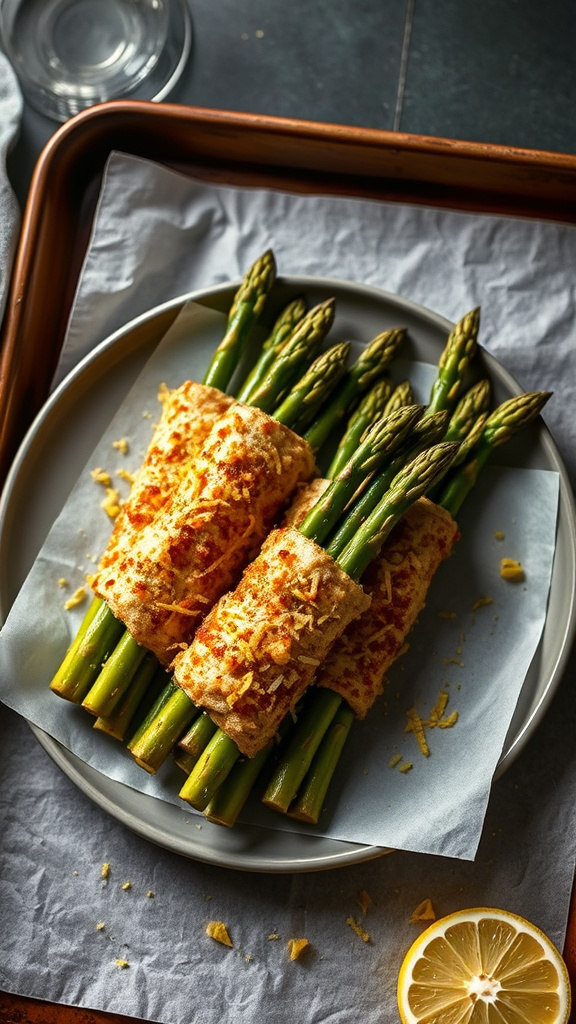 21 Creative Easter Dinner Ideas to Elevate Your Feast - Zynahz 6. Garlic-Parmesan Asparagus Bundles