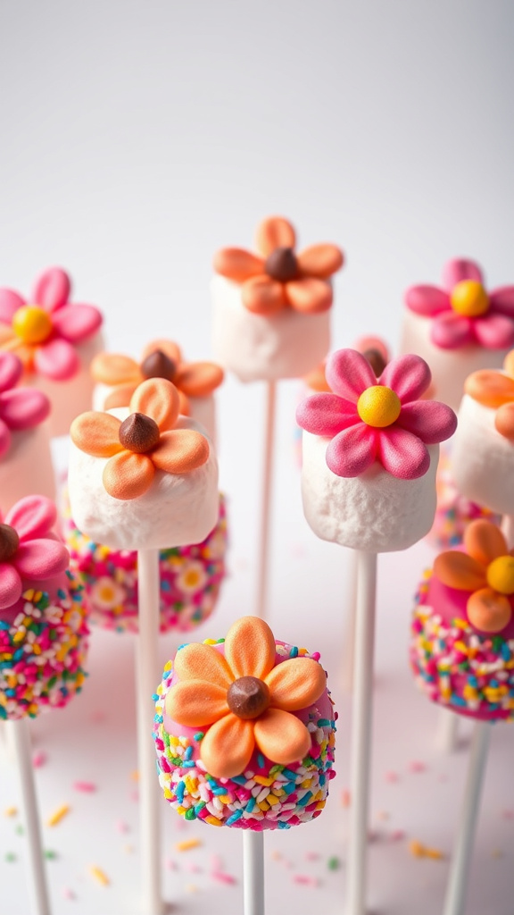 12. Blooming Marshmallow Pops