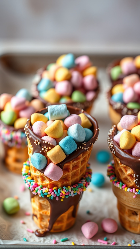 17. Whimsical Waffle Cones