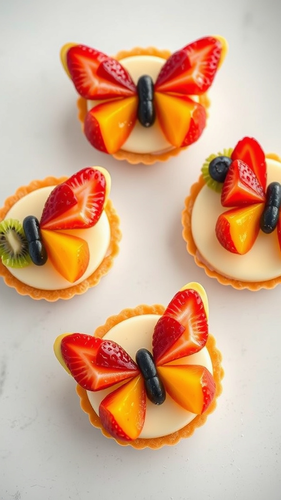 9. Butterfly Fruit Tarts
