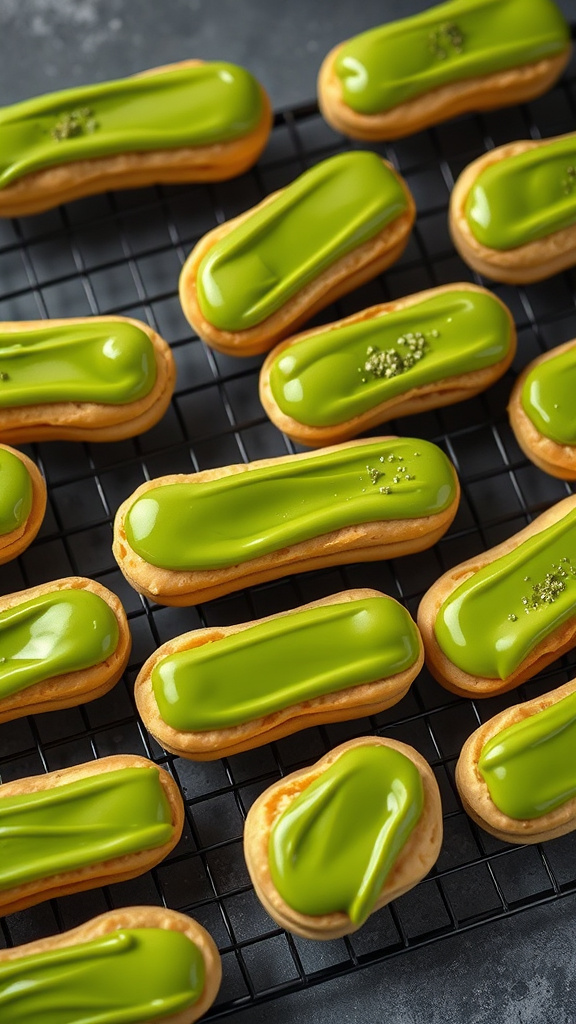 21 Playful Easter Themed Treats to Spread Festive Cheer - Zynahz 20. Matcha Green Tea Eclairs
