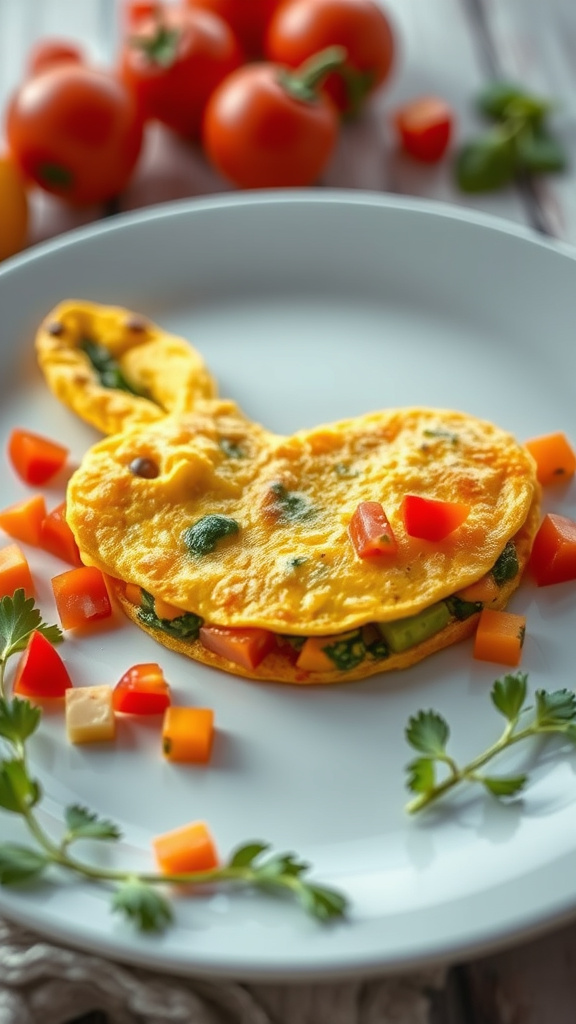 3. Bunny-Shaped Veggie Omelette