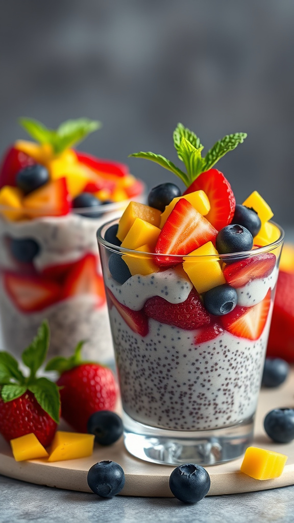 19. Fruit-Infused Chia Pudding Cups