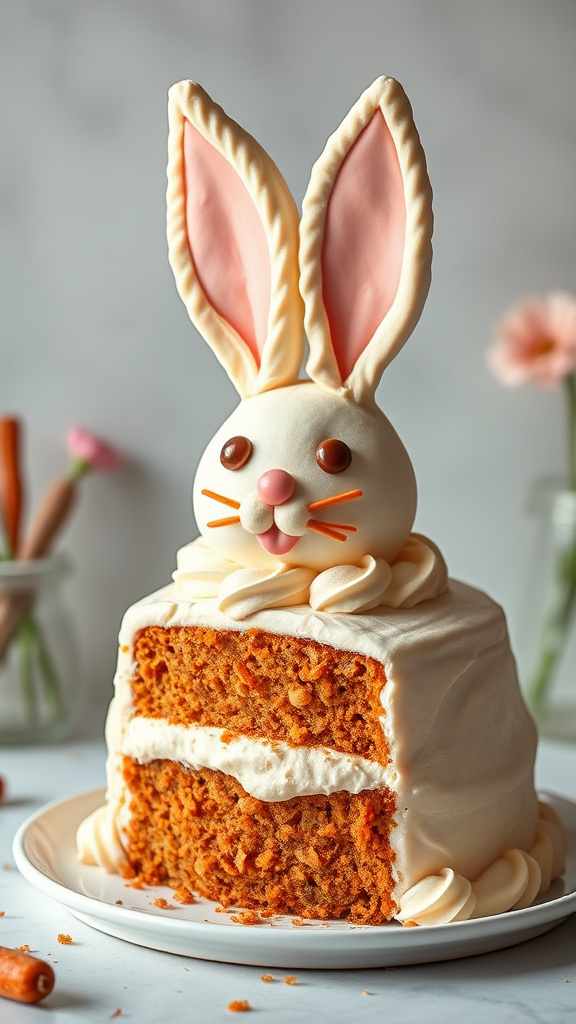22 Adorable Easter Bunny Cake to Charm Your Party - Zynahz 1. Fluffy Bunny Carrot Cake