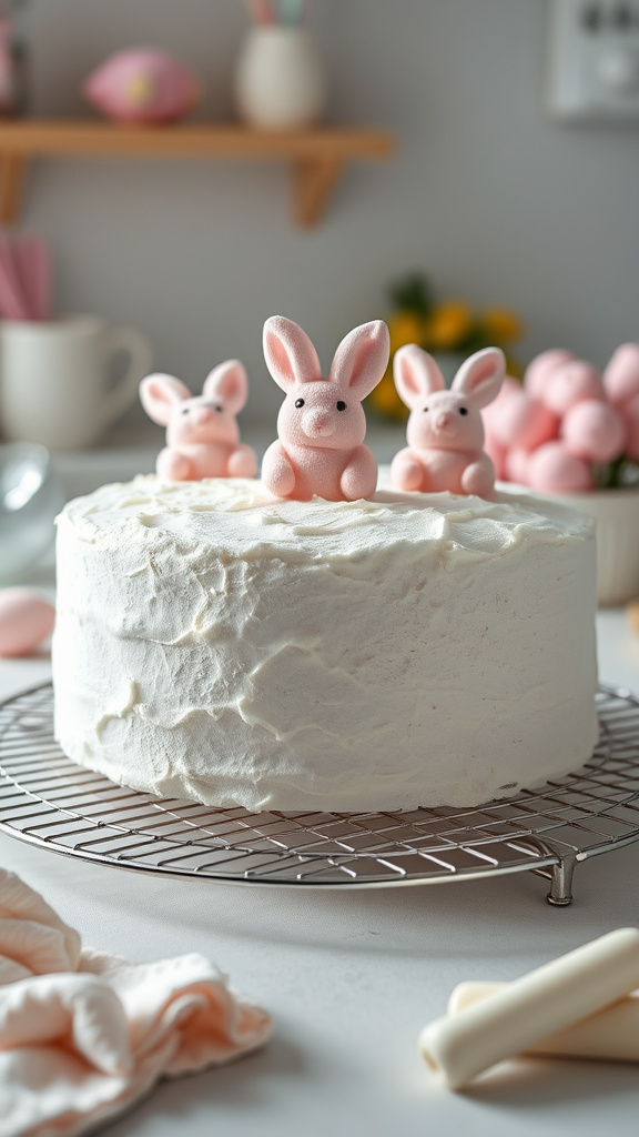 22 Adorable Easter Bunny Cake to Charm Your Party - Zynahz 12. Bunny Marshmallow Cloud Cake