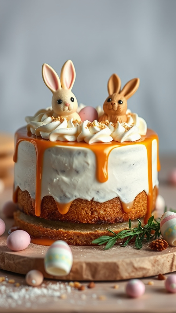 22 Adorable Easter Bunny Cake to Charm Your Party - Zynahz 16. Bunny Caramel Latte Cake