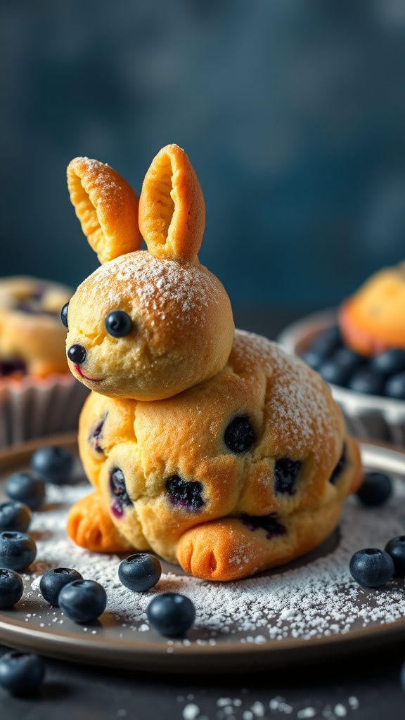 22 Adorable Easter Bunny Cake to Charm Your Party - Zynahz 20. Blueberry Bunny Muffin Cake
