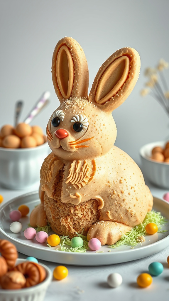 22 Adorable Easter Bunny Cake to Charm Your Party - Zynahz 22. Bunny Peanut Butter Bliss Cake