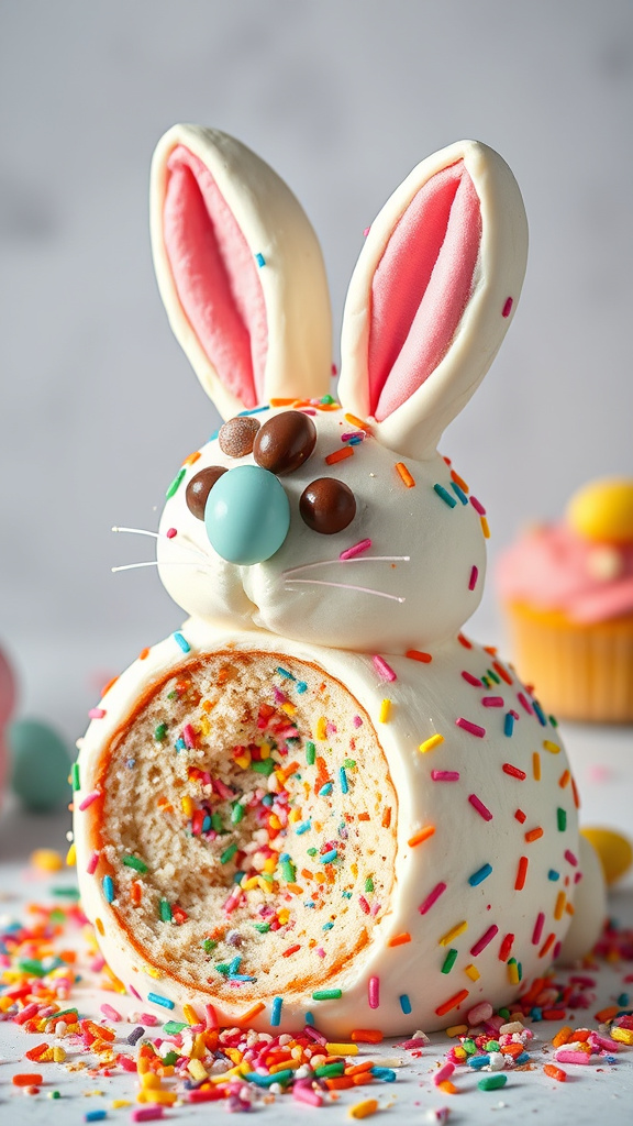 22 Adorable Easter Bunny Cake to Charm Your Party - Zynahz 4. Bunny Funfetti Sugar Bomb