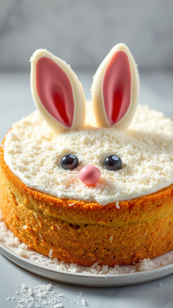 22 Adorable Easter Bunny Cake to Charm Your Party - Zynahz 5. Vegan Bunny Coconut Surprise