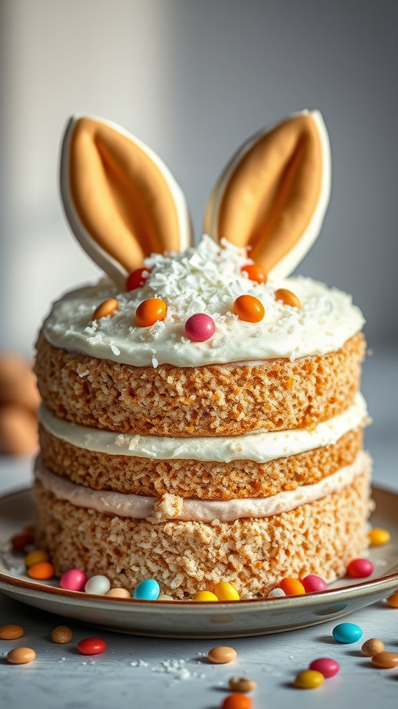 22 Adorable Easter Bunny Cake to Charm Your Party - Zynahz 9. Bunny Biscotti Delight Cake