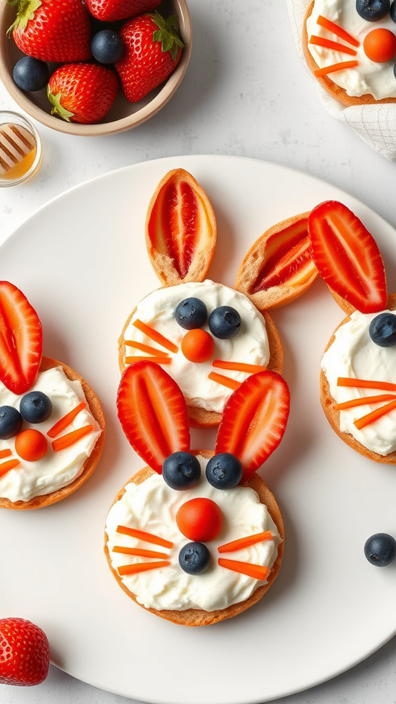 22 Brilliant Easter Food Ideas to Inspire Your Menu - Zynahz 19. Easter Bunny Bagel Bites