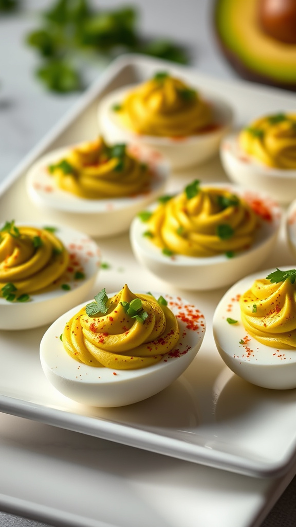 22 Brilliant Easter Food Ideas to Inspire Your Menu - Zynahz 4. Avocado Deviled Eggs