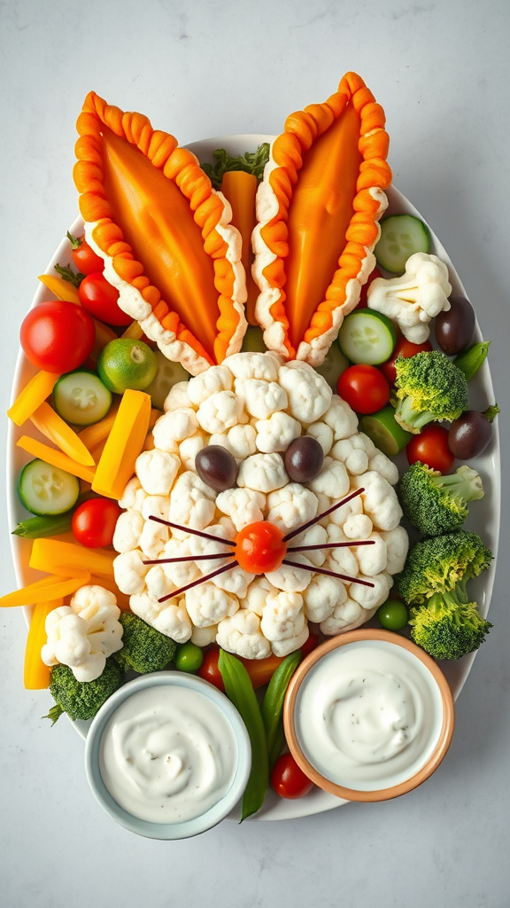 22 Brilliant Easter Food Ideas to Inspire Your Menu - Zynahz 5. Bunny-Shaped Veggie Platter