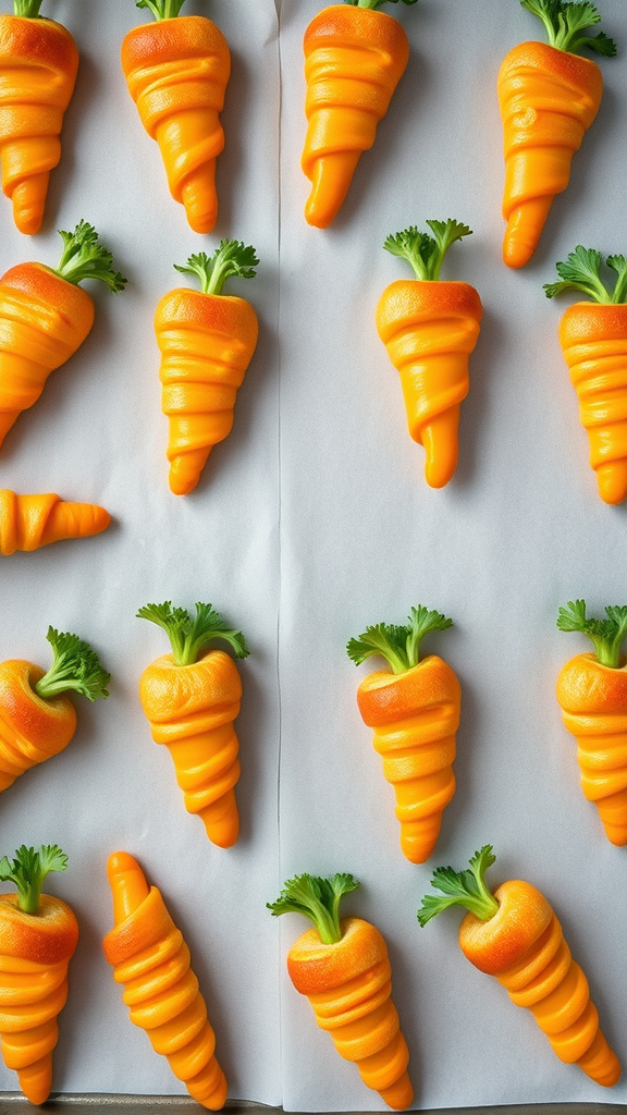 22 Creative Easter Appetizers to Kick Off the Feast - Zynahz 12. Carrot-Shaped Cheese Twists