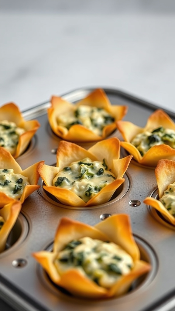 22 Creative Easter Appetizers to Kick Off the Feast - Zynahz 13. Spinach Artichoke Dip Cups
