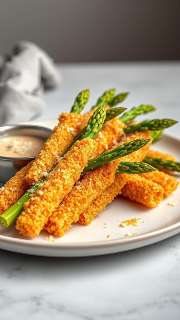 22 Creative Easter Appetizers to Kick Off the Feast - Zynahz 16. Crispy Asparagus Sticks