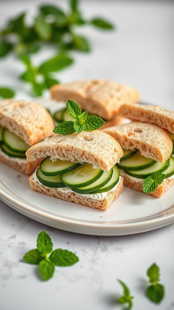 22 Creative Easter Appetizers to Kick Off the Feast - Zynahz 18. Cucumber Mint Tea Sandwiches