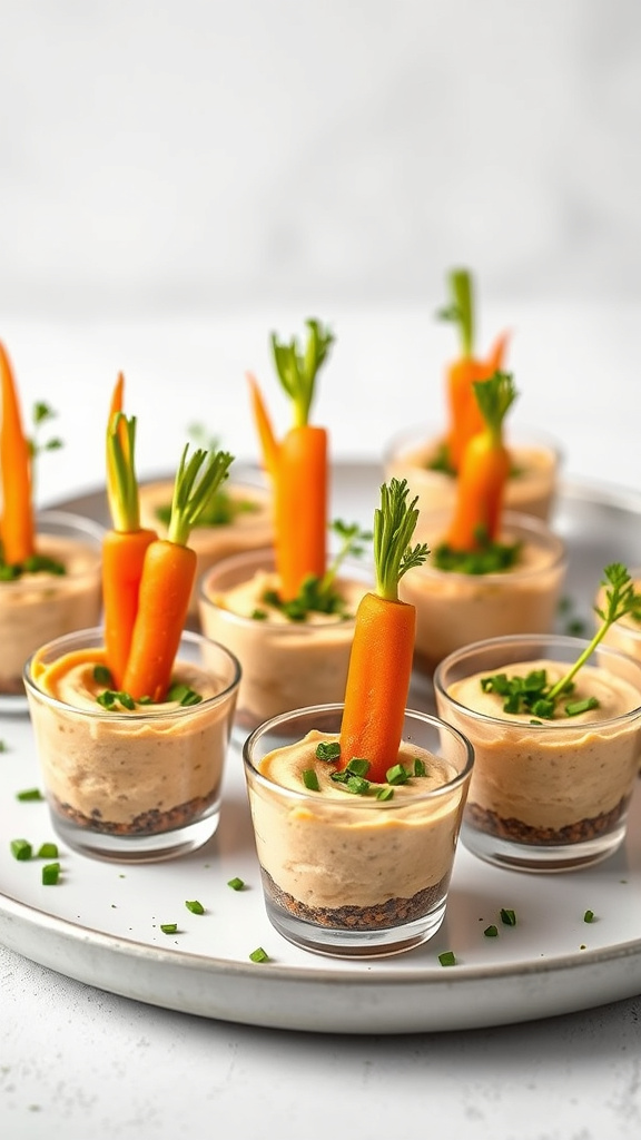 22 Creative Easter Appetizers to Kick Off the Feast - Zynahz 2. Carrot Patch Hummus Cups