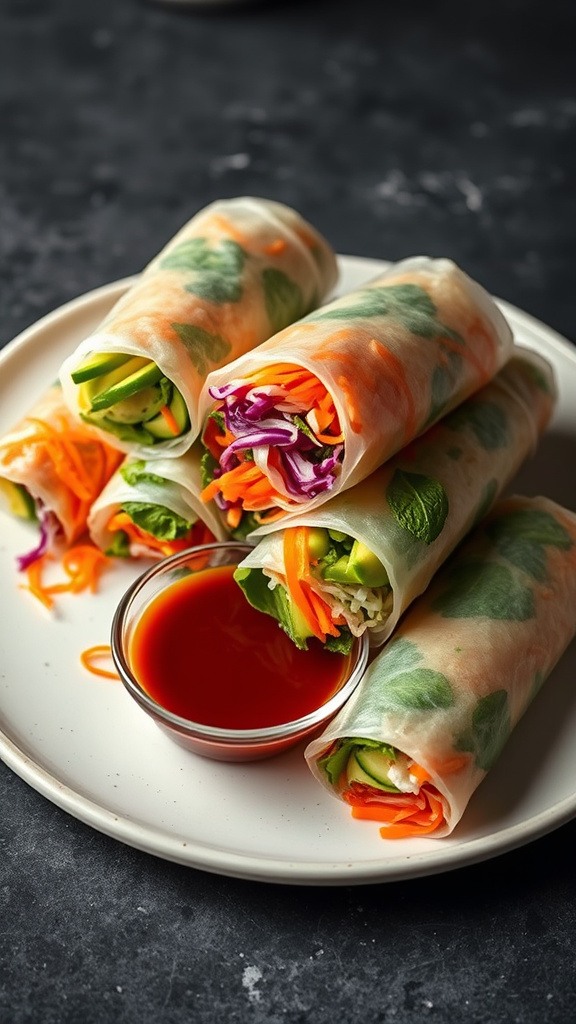 22 Creative Easter Appetizers to Kick Off the Feast - Zynahz 21. Fresh Spring Rolls with Dip