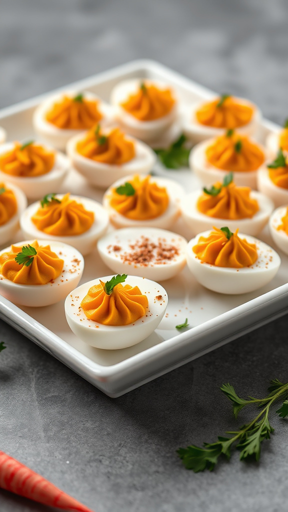 22 Creative Easter Appetizers to Kick Off the Feast - Zynahz 22. Carrot-Cumin Deviled Eggs