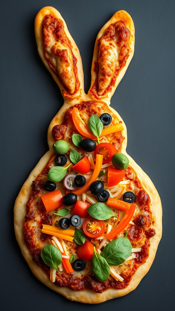 22 Creative Easter Appetizers to Kick Off the Feast - Zynahz 4. Bunny-Shaped Veggie Pizza