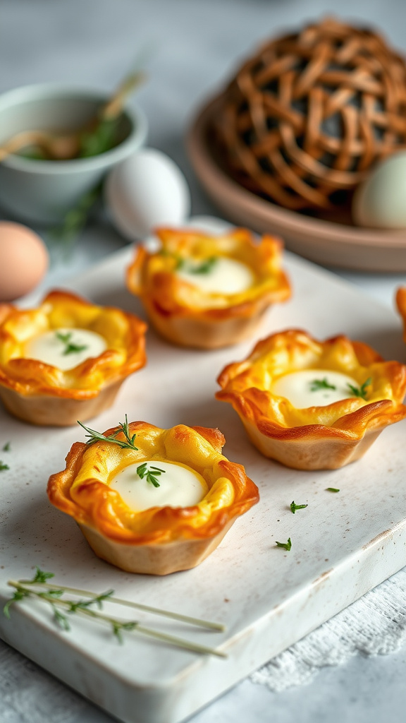 22 Creative Easter Appetizers to Kick Off the Feast - Zynahz 5. Mini Quiche Nests