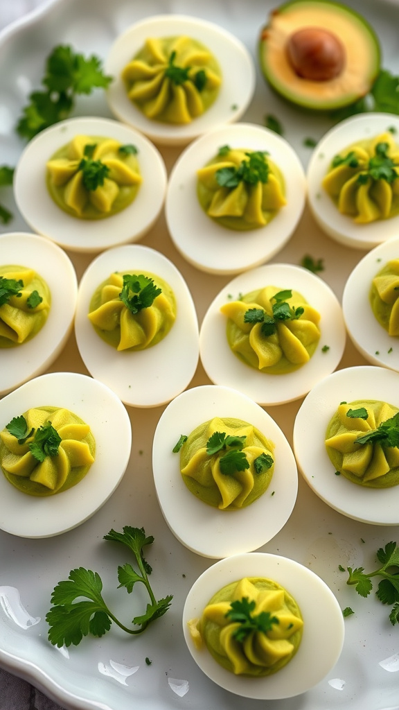 22 Creative Easter Appetizers to Kick Off the Feast - Zynahz 7. Avocado Deviled Eggs