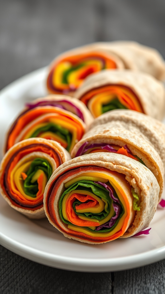 22 Creative Easter Appetizers to Kick Off the Feast - Zynahz 9. Rainbow Veggie Pinwheels