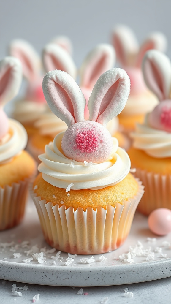 22 Sweet Easter Cupcake Ideas to Brighten Your Table - Zynahz 1. Bunny Butt Coconut Delights