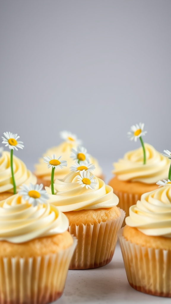 22 Sweet Easter Cupcake Ideas to Brighten Your Table - Zynahz 19. Daisy Field Dreamcakes
