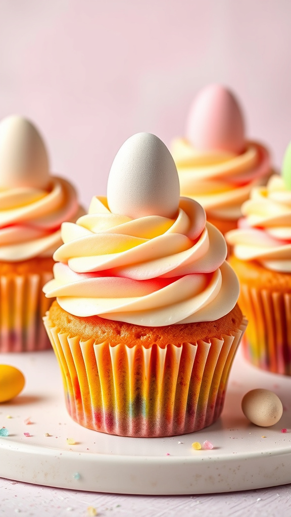 22 Sweet Easter Cupcake Ideas to Brighten Your Table - Zynahz 2. Rainbow Easter Egg Cupcakes