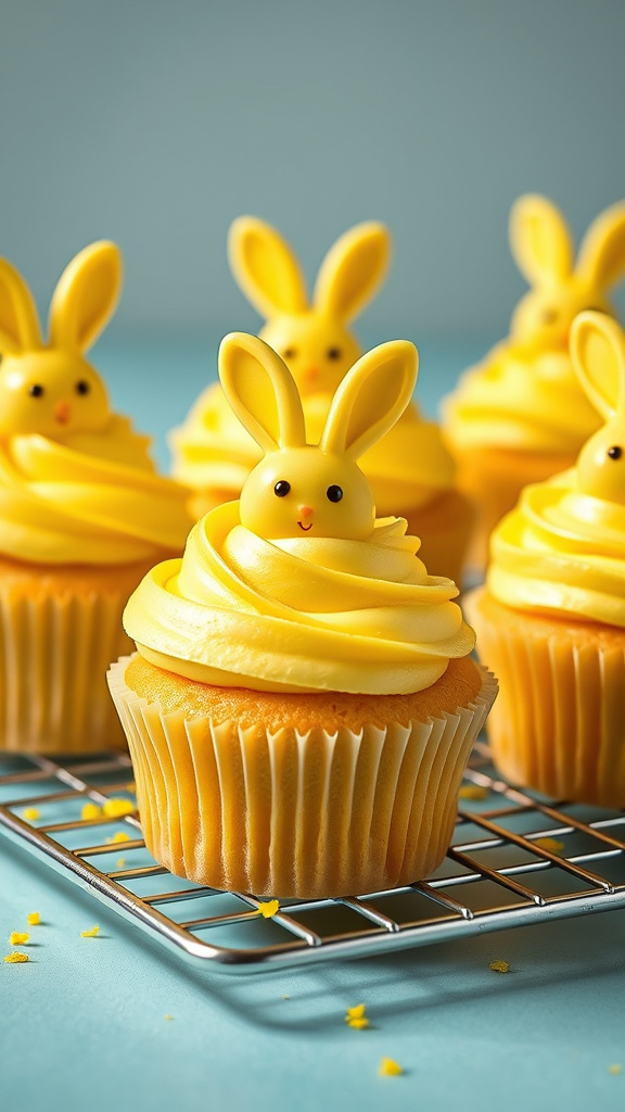 22 Sweet Easter Cupcake Ideas to Brighten Your Table - Zynahz 20. Sunshine Lemon Bunny Hops