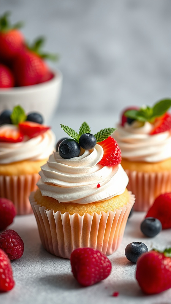22 Sweet Easter Cupcake Ideas to Brighten Your Table - Zynahz 22. Fresh Berry Blossom Cups