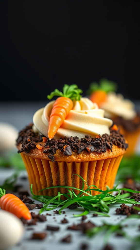 22 Sweet Easter Cupcake Ideas to Brighten Your Table - Zynahz 3. Carrot Patch Garden Treats
