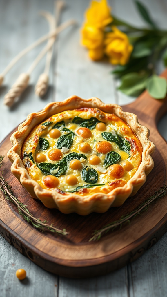 4. Chickpea Spinach Quiche