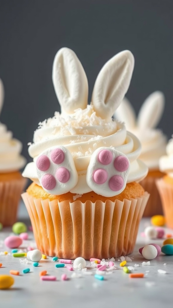 23 Delightful Cute Easter Desserts to Brighten Your Day - Zynahz 1. Bunny Butt Cupcakes
