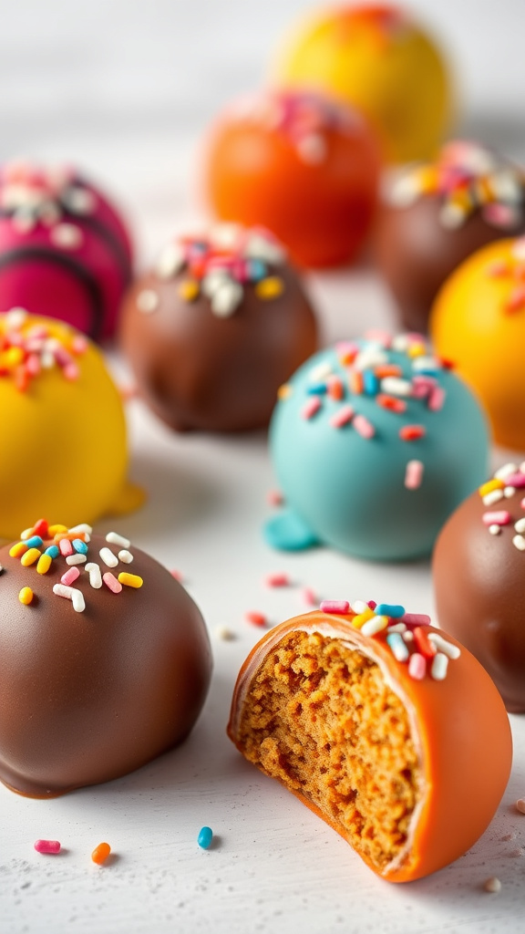 23 Delightful Cute Easter Desserts to Brighten Your Day - Zynahz 10. Rainbow Carrot Cake Truffles