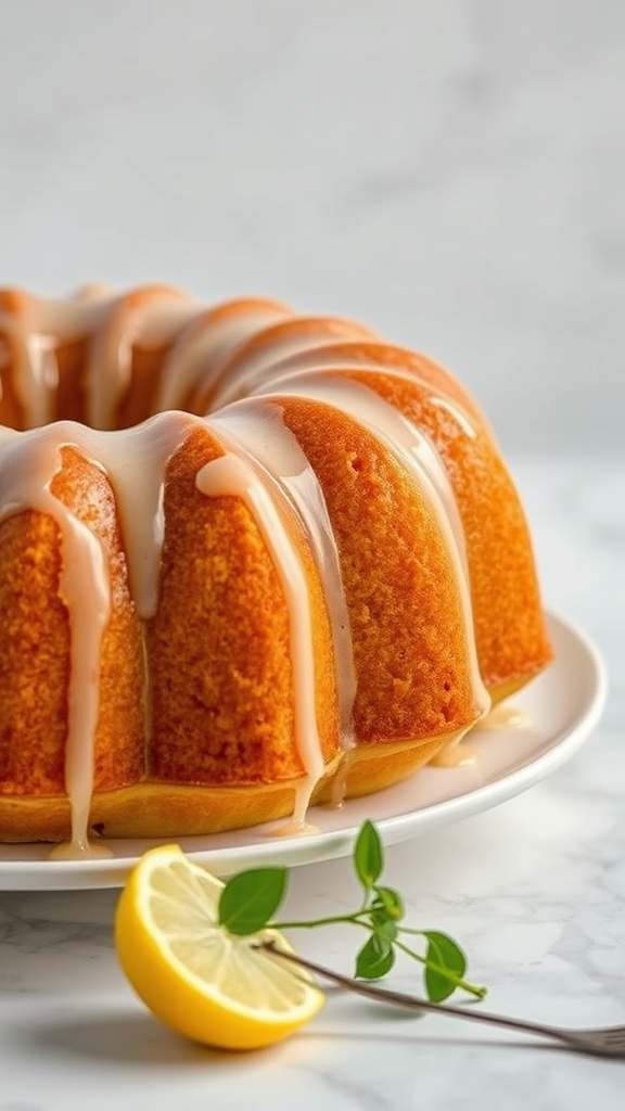23 Delightful Cute Easter Desserts to Brighten Your Day - Zynahz 14. Lemon Blossom Bundt Cake
