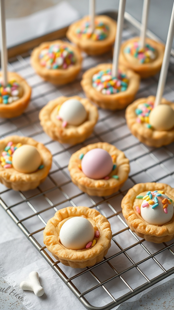 23 Delightful Cute Easter Desserts to Brighten Your Day - Zynahz 15. Speckled Egg Pie Pops