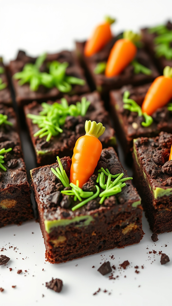 23 Delightful Cute Easter Desserts to Brighten Your Day - Zynahz 3. Carrot Patch Brownies
