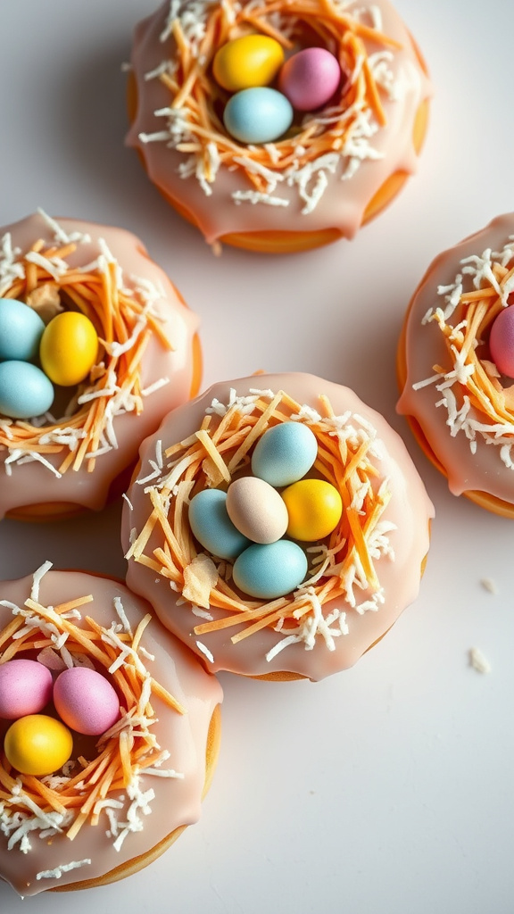 23 Delightful Cute Easter Desserts to Brighten Your Day - Zynahz 7. Robins Nest Doughnuts