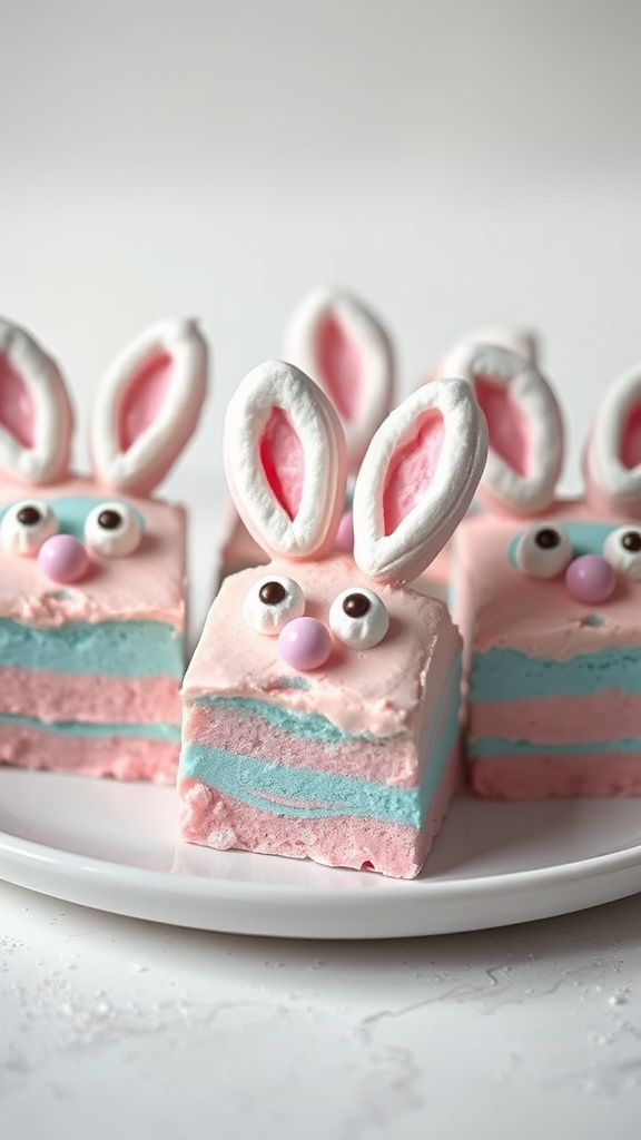 23 Delightful Cute Easter Desserts to Brighten Your Day - Zynahz 9. Cotton Candy Rabbit Fudge