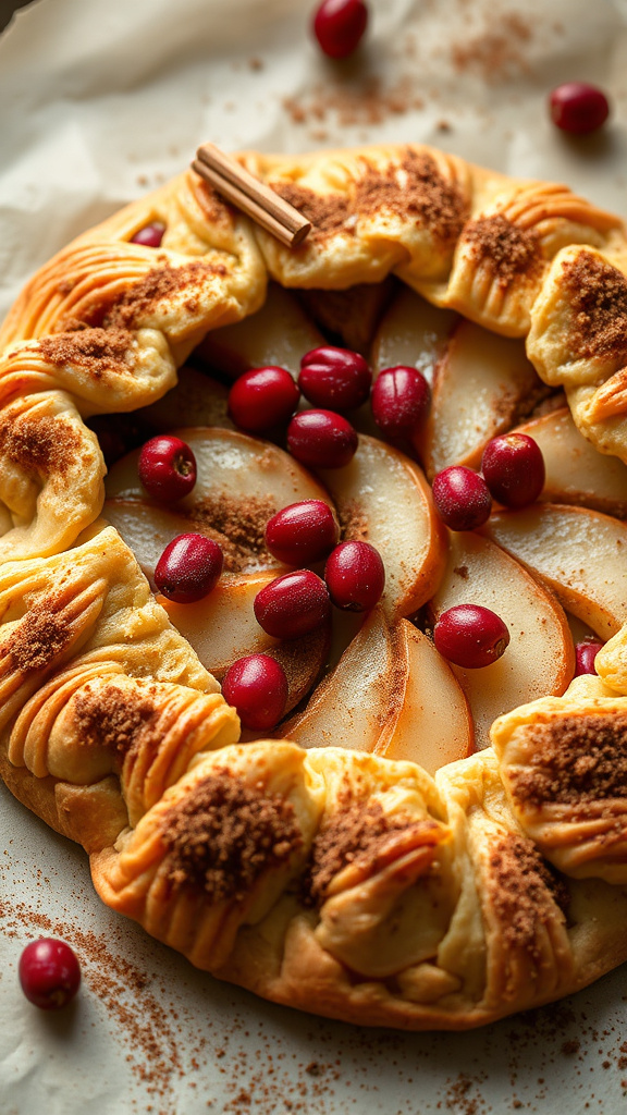 23. Spiced Pear and Cranberry Galette