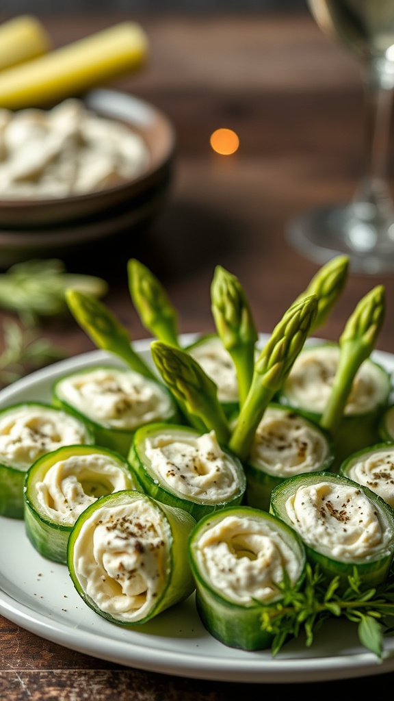 23 Tasty Easter Finger Food Ideas to Snack with Ease - Zynahz 10. Asparagus Cucumber Roll-Ups