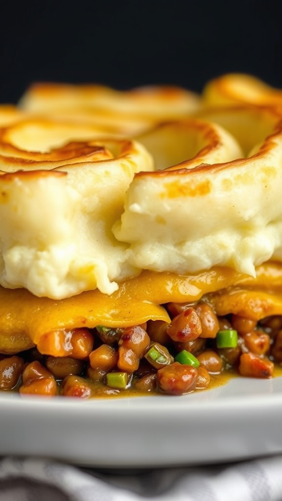 24 Hearty Easter Dinner to Gather Your Family - Zynahz 14. Lentil and Veggie Shepherd’s Pie