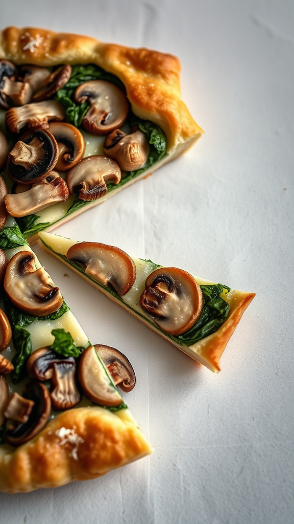 24 Hearty Easter Dinner to Gather Your Family - Zynahz 24. Truffle Mushroom & Spinach Tart